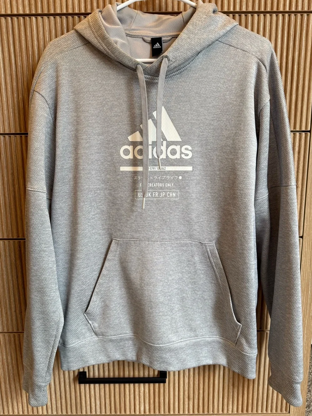 adidas Gray Pullover Hoodie with Front Logo